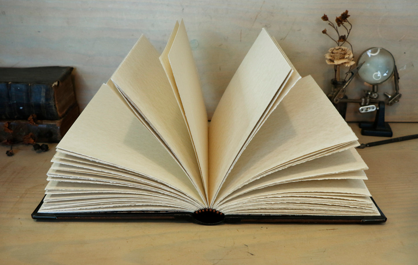 Once Upon a Time - Brown leather journal with metal corners and hinges