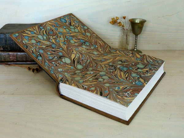 Hand painted leather journal with original artwork, The Lovers. One of a kind