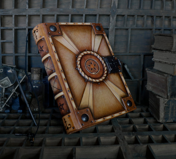 Leather notebook with lock and key, artist book, The Serpent