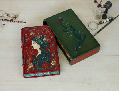 Pride and Prejudice | Jane Austen. Hand Tooled and Painted Leather Binding, Original Artwork Design. One of a kind