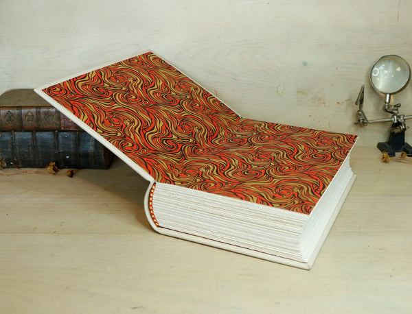 Handpainted Leather Journal, One of a Kind blank book on astrology - Between Heavens and Earth