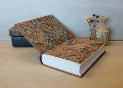 Brown Leather Journal with White Tooled Decoration - Inner Alchemy