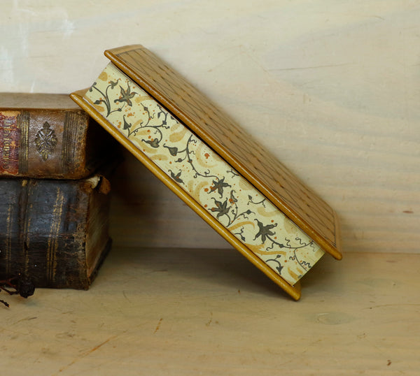 Leather journal with hand painted illuminated miniature on vellum and gold tooled decoration - Pelican Feeding Her Young
