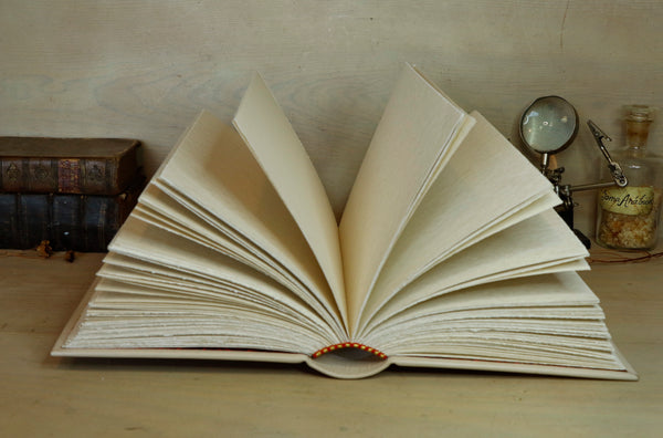 Handpainted Leather Journal, One of a Kind blank book on astrology - Between Heavens and Earth