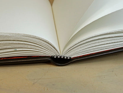 Black Leather Journal with silver and red tooled decoration - The Black Reliquary