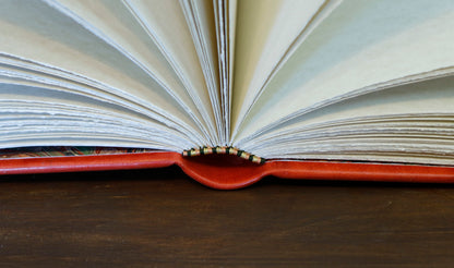 Vermillion Leather Journal, Hand tooled with gold foil, The Nymph's Garden