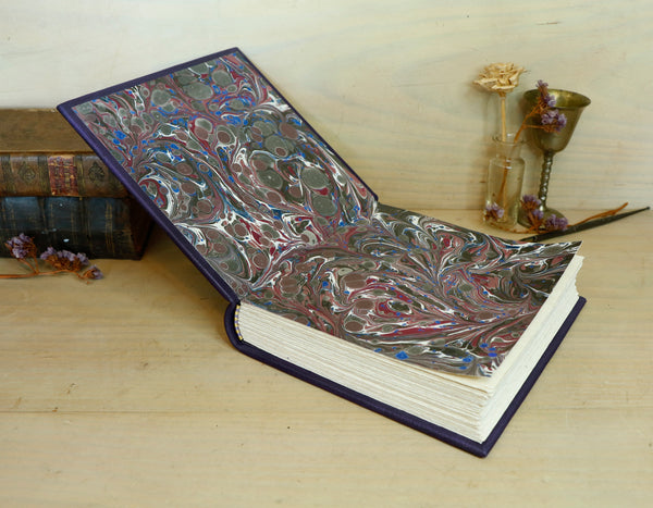 Starlit Pathway, Purple leather journal with gold tooled decoration