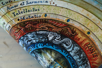 Handpainted Leather Journal, Visio Ordinis Mundi / Order of the Universe