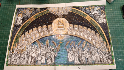 Hand painted blank book / notebook,  Revelation 7, The Heart of the Spiritual Heaven