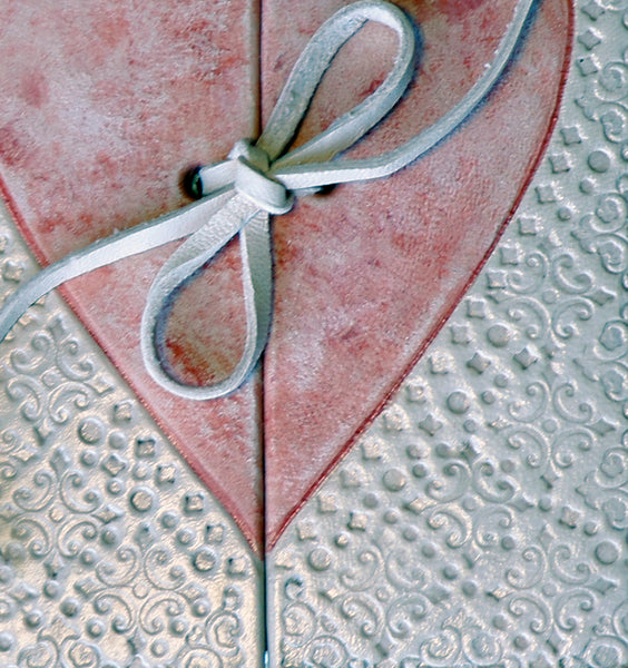 Natural Leather Journal with Heart Decoration, "Diary of a True Love"