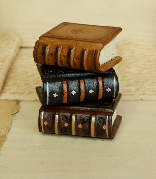Miniature leather journals, Set of 3 very small books. The Little Trio