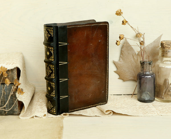 Worn Leather Journal, Vintage brown red leather, Somewhere in Time