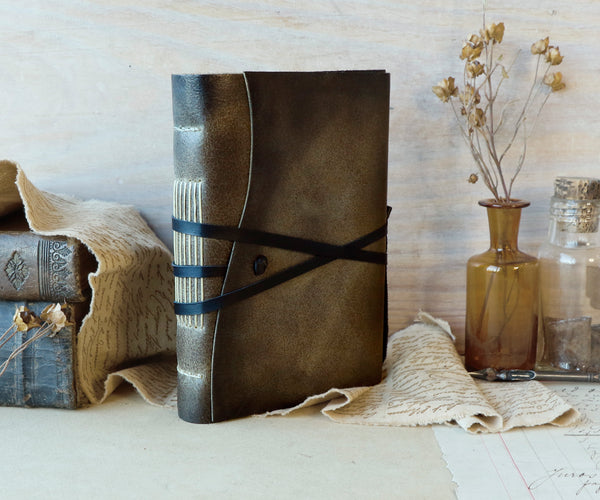 Antiqued Brown Leather Journal with soft cover - Wandering Words