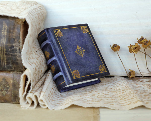 Purple leather journal, Gold tooled decoration - A Little Treasure