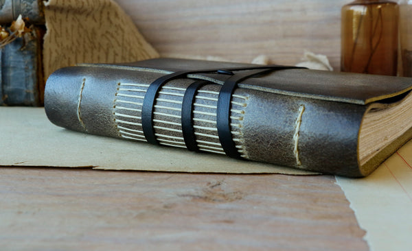 Antiqued Brown Leather Journal with soft cover - Wandering Words