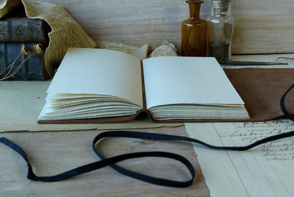 Orange Brown Leather Journal, Antiqued leather - Autumn Leaves