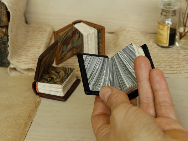Miniature leather journals, Set of 3 very small books. The Little Trio